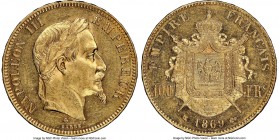 Napoleon III gold 100 Francs 1869-BB UNC Details (Obverse Scratched) NGC, Strasbourg mint, KM802.2, Fr-551, Gad-1136. AGW 0.9334 oz. 

HID0980124201...
