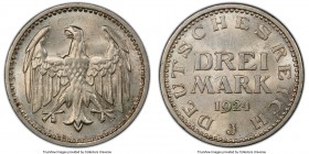 Weimar Republic 3 Mark 1924-J MS63 PCGS, Hamburg mint, KM43, J312. 

HID09801242017

© 2020 Heritage Auctions | All Rights Reserved