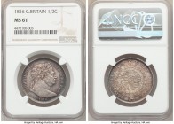 George III 1/2 Crown 1816 MS61 NGC, KM667. Rose-gray toning with blue peripherals. 

HID09801242017

© 2020 Heritage Auctions | All Rights Reserve...