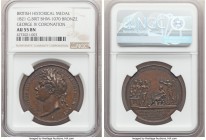 George IV bronze "Coronation" Medal 1821 AU55 Brown NGC, BHM-1070, Eimer-1146a. 35mm. By B. Pistrucci. George IV laureate head left / Britannia, Hiber...