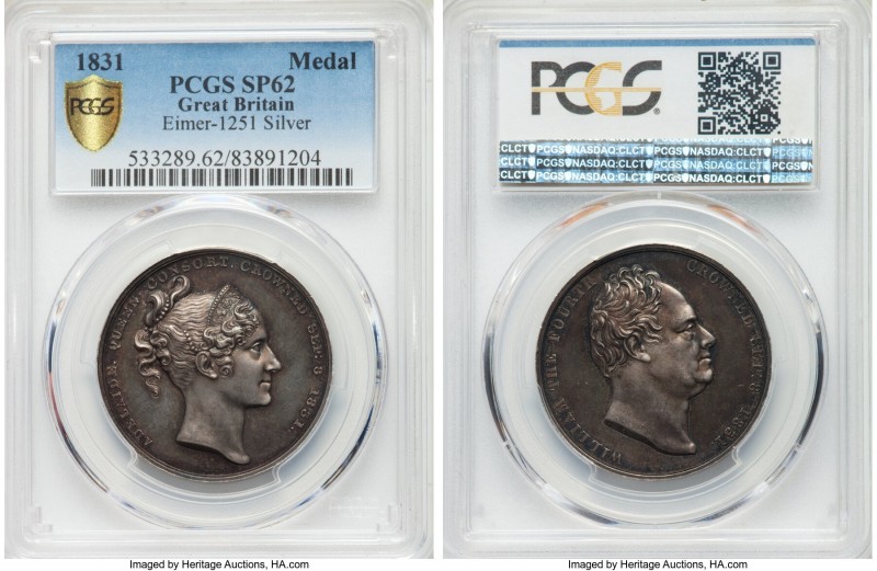 William IV silver Specimen "Coronation" Medal 1831 SP62 PCGS, Eimer-1251, BHM-14...