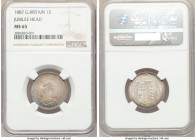 Victoria Shilling 1887 MS65 NGC, KM761, S-3926. Jubilee head. 

HID09801242017

© 2020 Heritage Auctions | All Rights Reserved