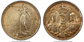 Edward VII gilt silver Matte Specimen "Coronation" Medal 1902 SP65 PCGS, BHM-3836. C&W-4410. 51mm. By Mappin & Webb. GOD SAVE THE KING GOD SAVE THE QU...