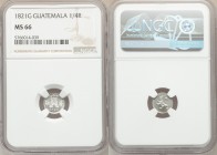 Ferdinand VII 1/4 Real 1821-G MS66 NGC, Nueva Guatemala mint, KM72. White untoned with nice cartwheel luster. 

HID09801242017

© 2020 Heritage Au...