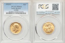 British India. George V gold Sovereign 1918-I MS64 PCGS, Mumbai mint, KM-A525, S-3998. AGW 0.2355 oz. 

HID09801242017

© 2020 Heritage Auctions |...