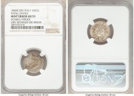 Papal States. Pius IX Mint Error - Double Struck, Obverse Retained Die Break 10 Soldi Anno XXII (1868)-R AU55 NGC, Rome mint, KM1376.

HID0980124201...