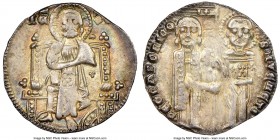 Venice. Pietro Gradenigo Grosso ND (1289-1311) MS64 NGC, CNI-VIIa.4. 20mm. 2.16gm. PЄ • GRADONICO • | • S • M • VЄNЄTI •, doge (on left) standing faci...