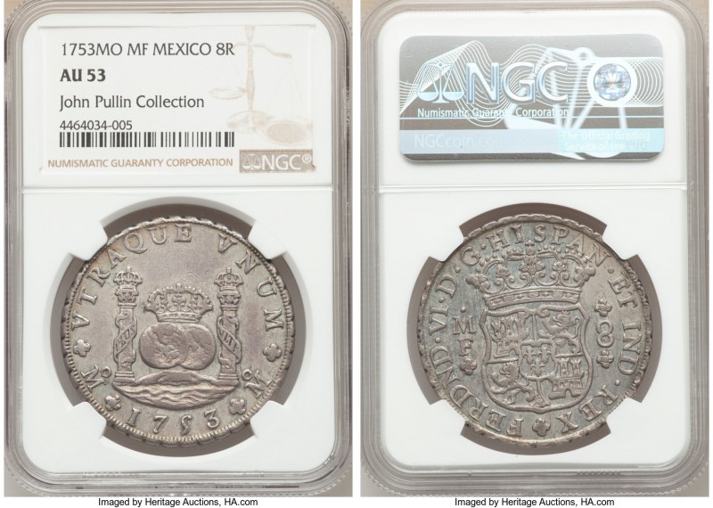 Ferdinand VI 8 Reales 1753 Mo-MF AU53 NGC, Mexico City mint, KM104.1. Ex. John P...