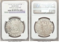 Charles III 8 Reales 1761 Mo-MM AU Details (Surface Hairlines) NGC, Mexico City mint, KM105. Tip of cross between H and I in legend. Includes dealer t...