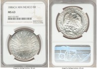 Republic 8 Reales 1886 Ca-MM MS63 NGC, Chihuahua mint, KM377.2, DP-Ca69. Well struck, cartwheel luster. 

HID09801242017

© 2020 Heritage Auctions...