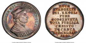 Zurich. Canton silver "Zwingli Reformation Anniversary" Medal 1819 MS63 PCGS, SM-505, Wunderly-1040. 38mm. By Alberli. Prooflike surfaces draped in vi...