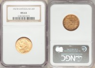 Confederation gold 20 Francs 1927-B MS64 NGC, Bern mint, KM35.1. AGW 0.1867 oz. 

HID09801242017

© 2020 Heritage Auctions | All Rights Reserved