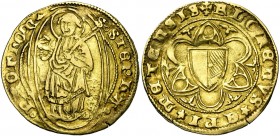 FRANCE, METZ, Evêché, Robert de Lenoncourt (1551-1555), AR florin anonyme au type municipal, s.d. (1552-1554), Vic-sur-Seille. Avec croisette initiale...