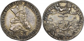 FRANCE, AR jeton, 1612. Anne de Pérusse d''Escars, cardinal de Givry, évêque de Metz (1608-1612). D/ B. à d., coiffé d''une barrette, au-dessus de son...