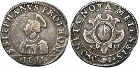 FRANCE, METZ, Ville, AR franc (12 gros), 1611. 1er type. D/ B. nimbé de saint Etienne à g. La date à l''exergue. R/ Ecu de la ville dans un cartouche ...