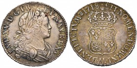 FRANCE, Royaume, Louis XV (1715-1774), AR écu de Navarre, 1718AA, Metz. D/ B. enfantin à d., l., dr. et cuir. R/ Ecu écartelé de France-Navarre, échan...