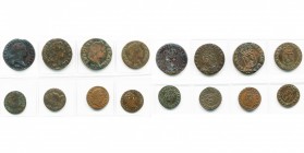 FRANCE, Royaume, Louis XV (1715-1774), lot de 8 cuivres de l''atelier de Metz: sol au buste enfantin, 1720; sol à la vieille tête, 1771 et 1774; demi-...