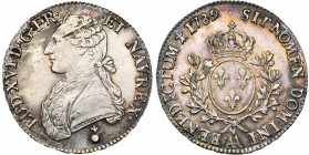 FRANCE, Royaume, Louis XVI (1774-1793), AR écu aux rameaux d''olivier, 1789AA, Metz. D/ B. habillé à g., les cheveux noués par un ruban. R/ Ecu de Fra...