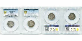 FRANCE, Royaume, Louis XVI (1774-1793), lot de 2 p.: dixième d''écu aux rameaux d''olivier, 1779AA et 1784AA, Metz. Dupl. 1711. Gradés PCGS VF35.
pre...