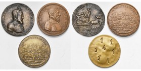 FRANCE, lot de 3 médailles commémorant les événements de 1552: Victoires d''Henri II sur les armées impériales (AE, 54 mm, fonte postérieure avec trou...