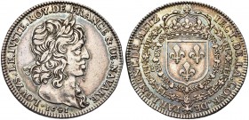 FRANCE, AR jeton, 1641, Warin (non signé). Occupation royale de la Lorraine. Cour de Parlement de Metz. D/ T. l. de Louis XIII à d. R/ Ecu de France c...