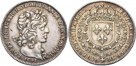 FRANCE, AR jeton, 1641, Warin (non signé). Occupation royale de la Lorraine. Cour de Parlement de Metz. D/ T. l. de Louis XIII à d. R/ Ecu de France c...
