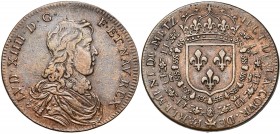 FRANCE, Cuivre jeton, s.d., Warin (non signé). Cour de Parlement de Metz. D/ B. enfantin de Louis XIV à d. R/ Ecu de France couronné, enttouré des col...