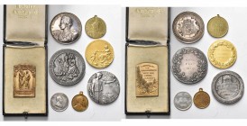 FRANCE, lot de 8 médailles de Metz sous occupation allemande: s.d., Maréchal Bazain - Siège de Metz (AE doré, 23 mm); 1870, Bataille de Sedan (AR, 26 ...