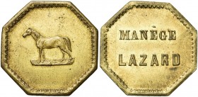FRANCE, Metz, Monnaie conventionnelle, Laiton jeton octogonal, s.d. (vers 1860-1870). Manège Lazard. Rare.
Jeton-réclame ou jeton de présence du Manè...