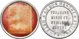 FRANCE, METZ, Monnaie conventionnelle, 5 centimes, s.d. Timbre-monnaie. Au Bon Marché. Metz-Thionville. Très rare.
Beau/Très Beau (Fine/Very Fine)