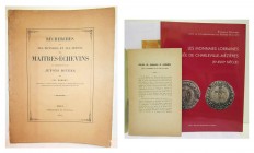 Lot de 2 livres et 2 tirés à part: Ch. Robert, Recherches sur les monnaies et les jetons des maîtres-échevins et description de jetons divers, Metz, 1...