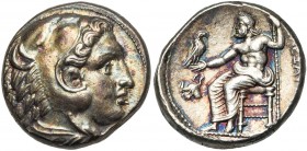 ROYAUME DE MACEDOINE, Alexandre III le Grand (336-323), AR tétradrachme, 336-323 av. J.-C., Macédoine (Amphipolis). D/ T. d''Héraclès à d., coiffé de ...