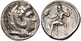 ROYAUME DE MACEDOINE, Philippe III Arrhidée (323-316), AR tétradrachme, 323-317 av. J.-C., Babylone. D/ T. d''Héraclès à d., coiffé de la dépouille de...