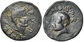 SARDAIGNE, SULCIS, AE bronze, après 38 av. J.-C. D/ M ATIVS BALBVS PR T. à g. R/ SARD PATER T. casquée de Sardus Pater à d., une lance sur l''épaule. ...