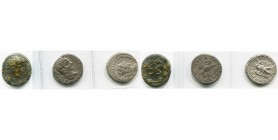 SYRIE, ANTIOCHE, lot de 3 p.: Auguste, bronze, R/ S·C dans une couronne de laurier; Caracalla, tétradrachme, R/ Aigle de f., t. à g., une couronne dan...