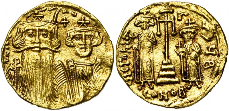 Constant II (641-668), AV solidus, vers 661-663, Constantinople. Off. B. D/ B. d...