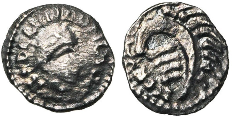 ANGLO-SAXONS, AR sceat, vers 710-760. Type "Monita Scorum". D/ DE LVNDONIΛ+ B. à...