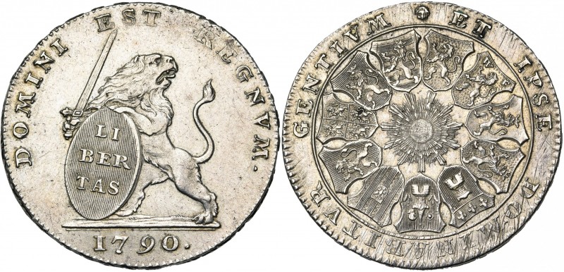 BRABANT, Duché, Etats-Belgiques-Unis (1790), AR lion d''argent (3 florins), 1790...