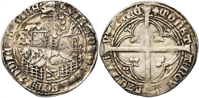 HAINAUT, Comté, Guillaume IV de Bavière (1404-1417), AR double gros (thuyne), Va...