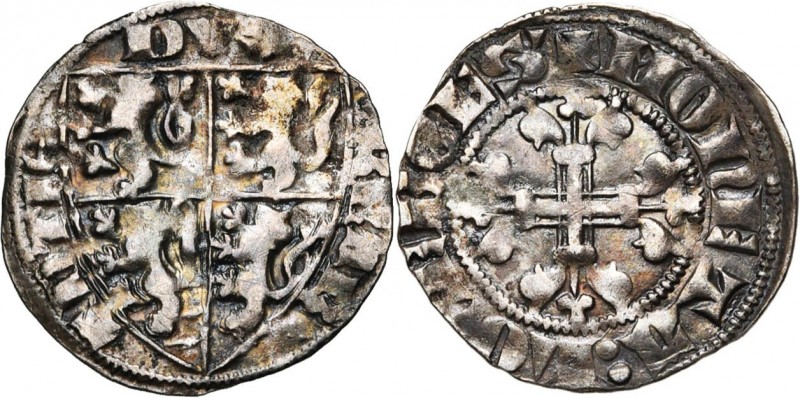 LUXEMBOURG, Duché, Wenceslas Ier (1353-1383), AR esterlin (brabantinus), vers 13...