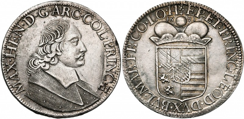 LIEGE, Principauté, Maximilien Henri de Bavière (1650-1688), AR patagon, 1671, L...