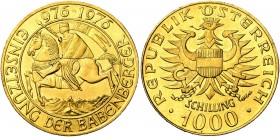 AUTRICHE, République (1918-), AV 1000 schilling, 1976. Millénaire de l''Autriche. Fr. 909.
Fleur de Coin (Uncirculated)