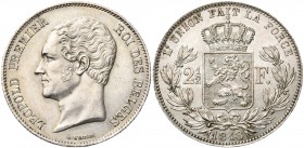 BELGIQUE, Royaume, Léopold Ier (1831-1865), AR 2 1/2 francs, 1848. Petite tête. Dupriez 382.
Superbe (Extremely Fine)