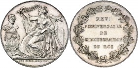 BELGIQUE, Royaume, Léopold Ier (1831-1865), AR 2 francs, 1856FR. 25e anniversaire de l''inauguration du roi. Dupriez 576.
Superbe (Extremely Fine)