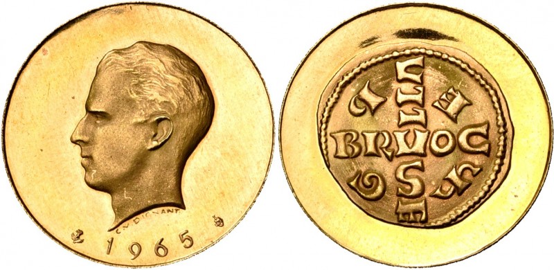 BELGIQUE, Royaume, Baudouin (1951-1993), AV médaille, 1965. Millénaire de l''ate...