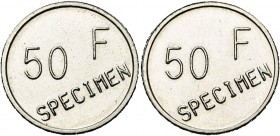 BELGIQUE, Royaume, Baudouin (1951-1993), 50 francs, s.d. (1987). Specimen en nickel. Tranche cannelée. GR-BR 3637-D. Très rare Fines griffes.
Très Be...