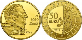 BELGIQUE, Royaume, Albert II (1993-2013), AV 50 euro, 2013. Hugo Claus. Fr. 469. Ecrin.
Flan poli (Proof)