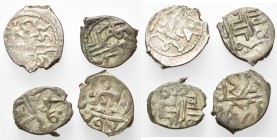GIRAY KHANS, Mengli Giray (AD 1467-1515/AH 872-921) lot of 4 silver akçe: AH 901, AH 911, AH 913, AH 917. Retowski 150, 169, 183, 198.
Fine - Very Fi...