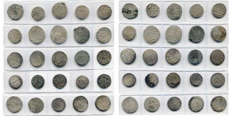 IRAN, SAFAVID lot of 25 silver pcs, including : Shah Abbas II, abbasi, Isfahan, ...