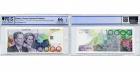 BELGIQUE, Banque Nationale, 10000 francs, s.d. (1992-1998). M.E. 111. Gradé PCGS 66 (Gem UNC).
Neuf (Neuf)